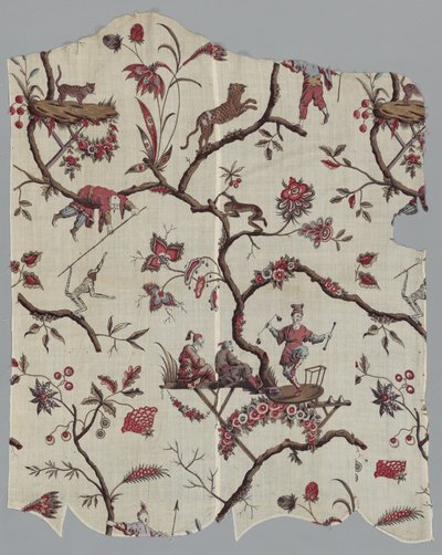 Träblocktryckta textilfragment, ca. 1785. av Unbekannt