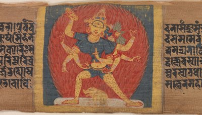 Vredna åttaarmade och treansiktiga gudinnan Tara Marichi..., ca. 1090. av Unbekannt