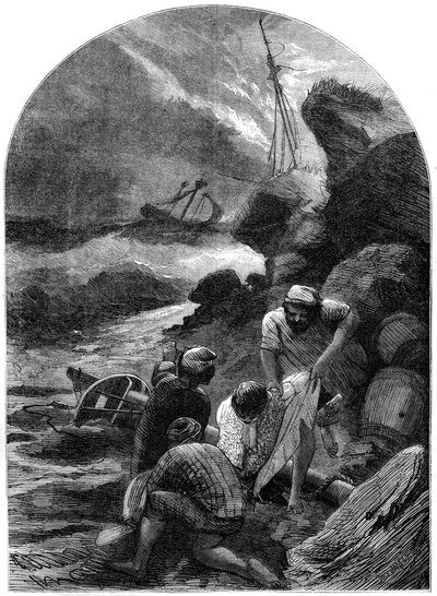 Wreckers strippar kroppen av Sir C Shovel, 1707, 1800-talet av Unbekannt