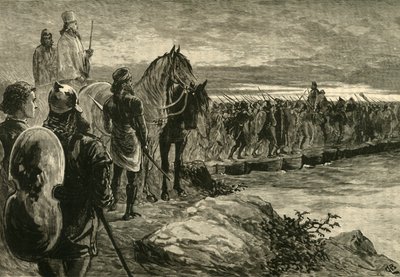 Xerxes korsar Hellespont, 1890. av Unbekannt