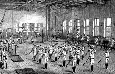 YMCA gymnasium, Longacre, London, c1888 av Unbekannt