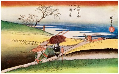 Yase No Sato-bönder som går hem i Yase, c1833-1834 1925 av Unbekannt