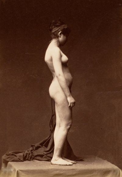 [Ung kvinna, naken, helfigur i profil], 1860-talet. av Unbekannt