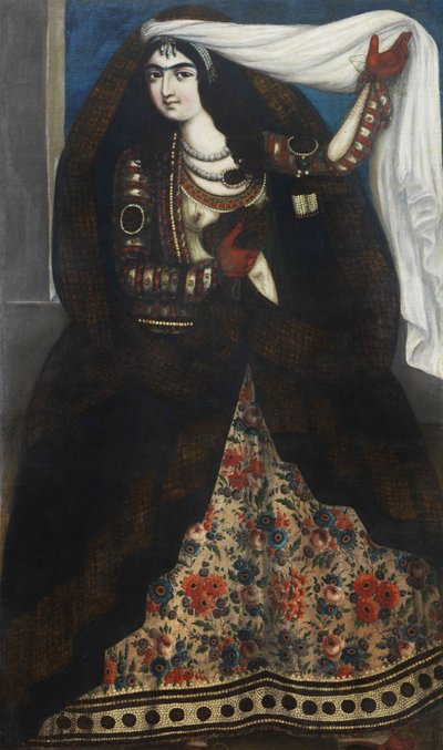 Ung kvinna klädd i chador, ca 1844-1850. av Unbekannt