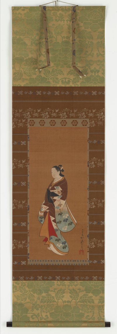 Yujo stående, Edo-period, 1700-1800-talet. av Unbekannt