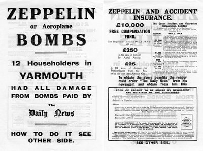 Annons för Zeppelin och olycksfallsförsäkring, 1910 av Unbekannt