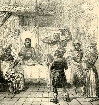 Zizim middag med stormästaren på Rhodos, 1890. av Unbekannt