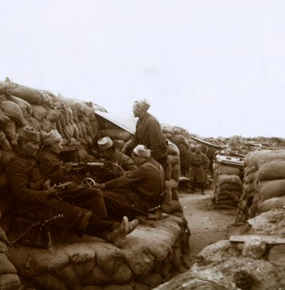 Zouaver nära floden Yser, Nieuwpoort, Flandern, Belgien, c1914-c1918 av Unbekannt