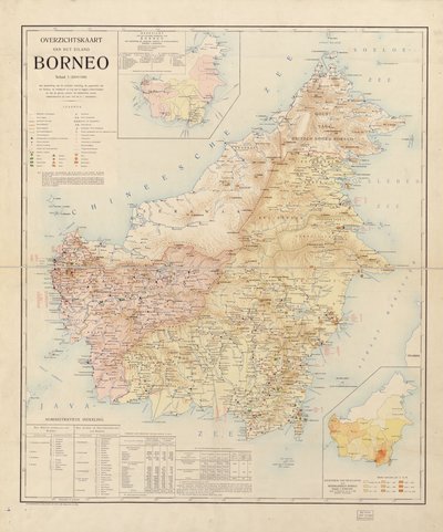 avlägsen karta över ön Borneo av Unbekannt