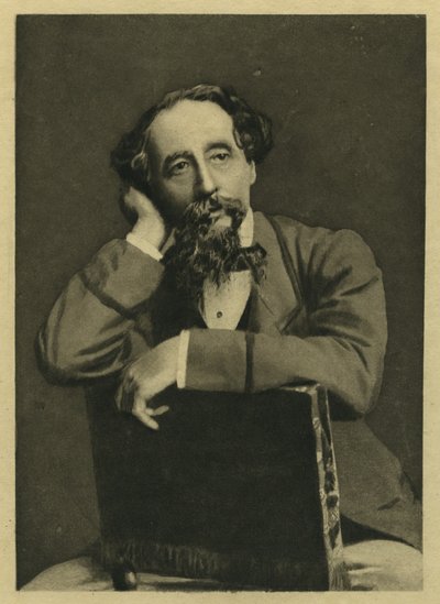 Charles Dickens, porträtt efter fotografi av Herbert Watkins (f.1828) (mezzotint) av Unbekannt Unbekannt