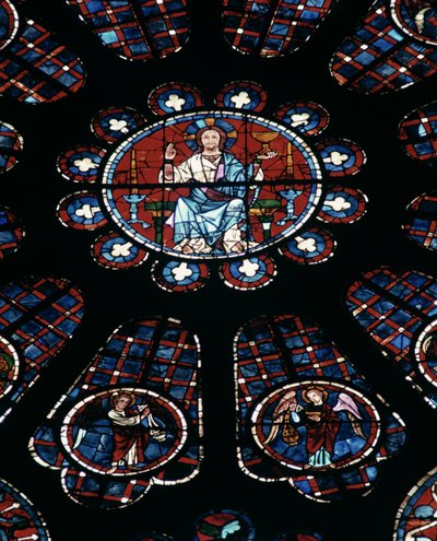Kristus i Majestät; sydrosa fönster, c.1226 av Unbekannt Unbekannt