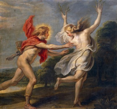 Daphne och Apollo (olja) av Unbekannt Unbekannt