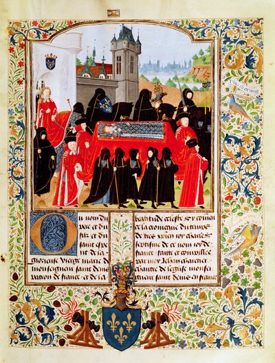 Fr 2691 f.11 Charles VI av Frances begravning 1422 med hertigen av Bedford som huvudsörjande och ledamöter av det parisiska parlamentet av Unbekannt Unbekannt
