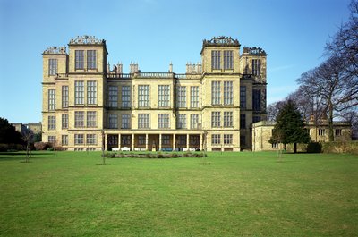 Hardwick Hall, Exteriör, byggd 1590-97, Derbyshire, Storbritannien av Unbekannt Unbekannt