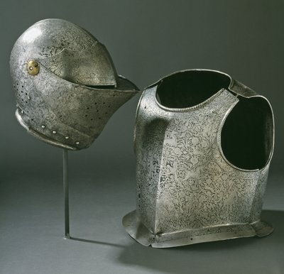 Hjälm och rustning, c.1620 (stål) av Unbekannt Unbekannt