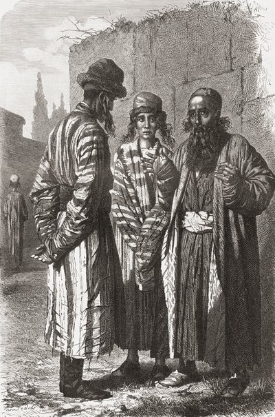 Judarna i Tasjkent, Uzbekistans huvudstad, illustration från 