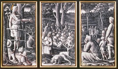 Limoges triptyk av Johannes Döparen som predikar i vildmarken, 1500-talet av Unbekannt Unbekannt