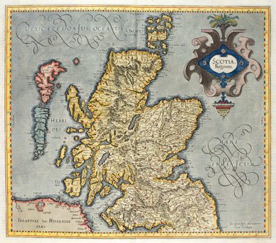Karta över kungariket Skottland, 1600-talets Scotia Regnum (influerad av Mercators Atlas) av Unbekannt Unbekannt
