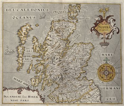 Karta över kungariket Skottland, 1600-talets Scotia Regnum av Unbekannt Unbekannt