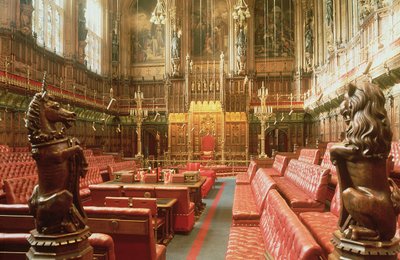 Palace of Westminster, interiören av House of Lords c. 1844, Augustus Welby Pugin (1812-52) av Unbekannt Unbekannt