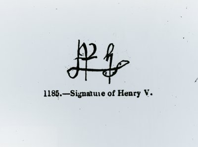 Signatur av Henrik V (1387-1422) av Unbekannt Unbekannt
