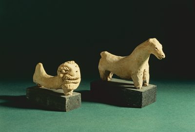 Terrakotta lejon och häst, Mohenjodaro 2300-1750 f.Kr av Unbekannt Unbekannt