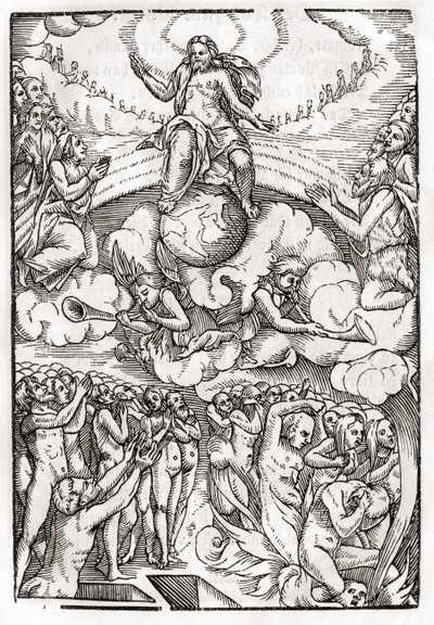 The Last Judgement, baserat på ett träsnitt av Hans Holbein (149798-1543) den yngre, från 