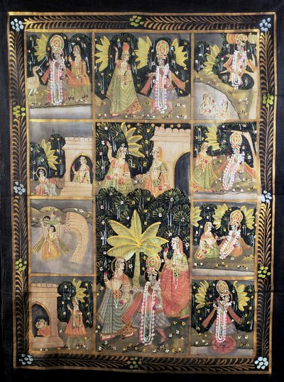Berättelsen om Krishna och hans tio inkarnationer (målad bomull) av Unbekannt Unbekannt
