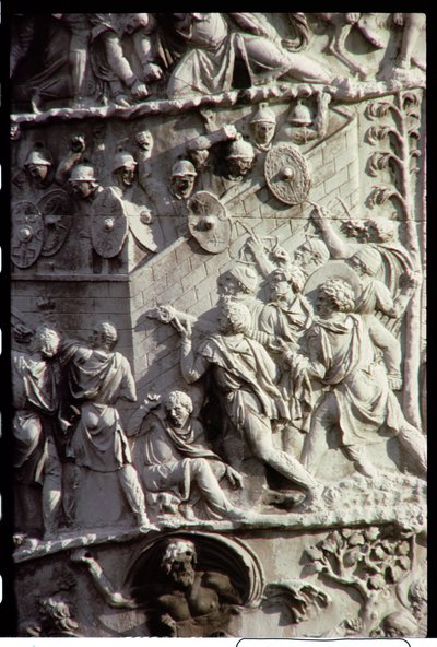 Trajans kolonn, byggd för att fira segern över dacierna, möjligen designad av Apollodorus av Damaskus, 113 AD (detalj) av Unbekannt Unbekannt