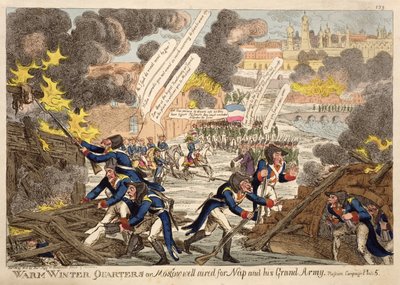 Warm Winter Quarters eller Moskva välsänt för Napoleon och hans stora armé av Williams, från en serie med titeln den ryska kampanjen maj 1813 av Unbekannt Unbekannt