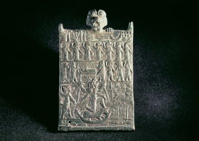 00362 Plaque of Hell, föreställande konspirationen mot Lamashtu, nyassyriska, från Mesopotamien, ca 1700 f.Kr. (brons) av Unbekannt