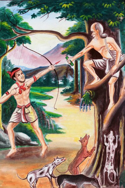 20151102, Vang Vieng, Laos: Jataka-sagorna är berättelser om Buddhas tidigare liv (det vill säga innan han föddes för sista gången för att bli Buddha) av Unbekannt