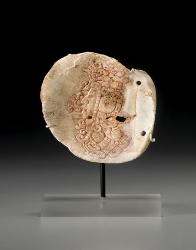 Ett pectoral mayaskal med profilbålen av en dignitär, ca 450-650 av Unbekannt