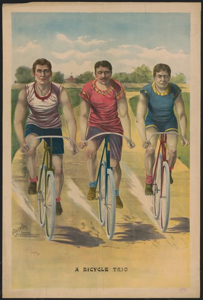 En cykeltrio av Unbekannter Künstler