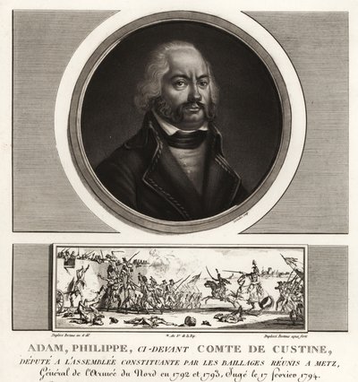 Adam Philippe, Comte de Custine, fransk revolutionär general, avrättad för förräderi 1793 av Unbekannt