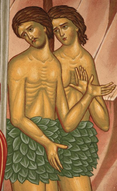 Adam och Eva. Saint-Antoine-le-Grand ortodoxa kyrka Saint-Laurent-en-Royans Frankrike av Unbekannt