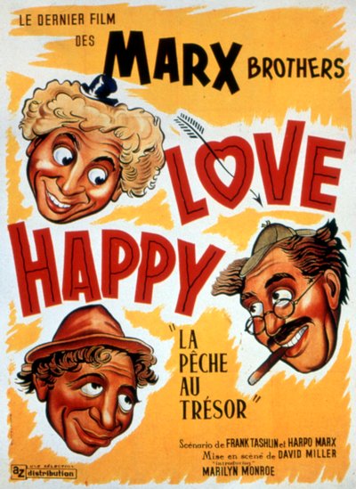 Affisch för filmen Treasure Fishing, LOVE HAPPY, av DAVIDMILLER med Marx Brothers 1949 av Unbekannt