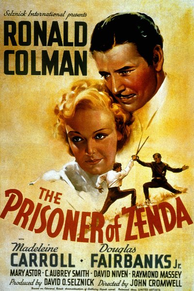 Affisch för filmen The Prisoner of Zenda av John Cromwell med Madeleine Carroll och Douglas Fairbank Jr 1937 av Unbekannt