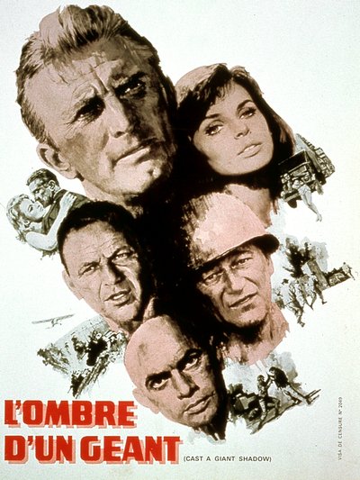 Affisch för filmen casting a giant Shadow av Melville sHavelson med Kirk Douglas Yul Brynner Frank Sinatra John Wayne och Senta Berger 1966 av Unbekannt