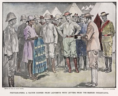 Afrikan som levererade brev till brittiska soldater under boerkriget, ca 1900 av Unbekannt