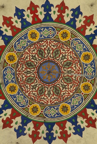 Al-Adiliyah madrasa, kupol, dekoration (foto) av Hippolyte Lalaise Devéria