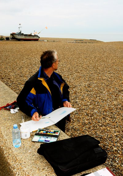 Aldeburgh beach - akvarell av Unbekannt