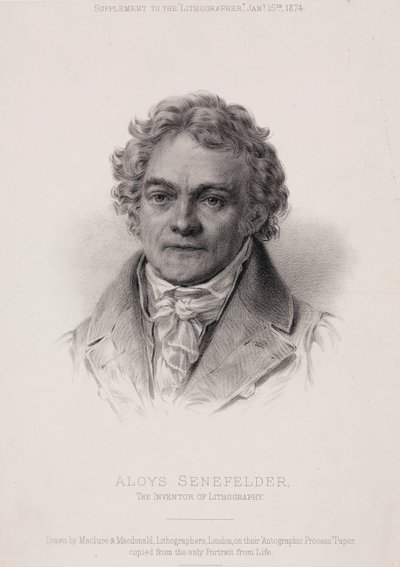 Alois Senefelder, tysk uppfinnare av litografi, c1810 av Unbekannt