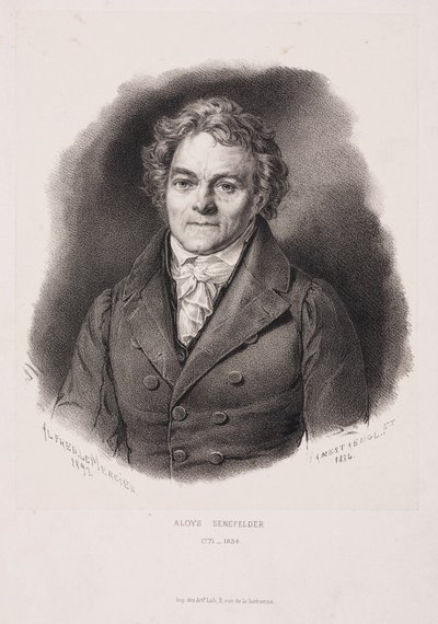 Alois Senefelder, tysk uppfinnare av litografi, tidigt 1800-tal av Unbekannt