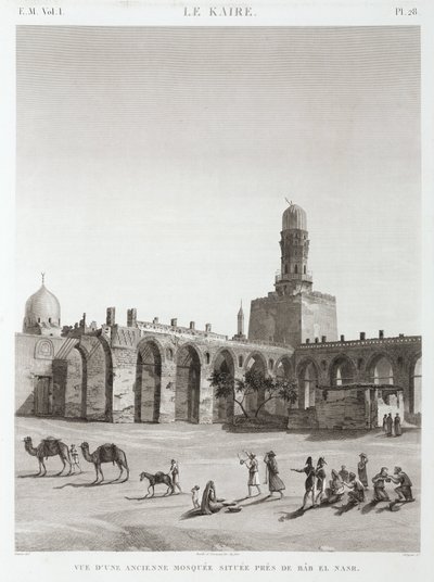En gammal moské nära Bab el-Nasr, Kairo, Egypten, ca 1798 av Unbekannt