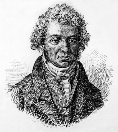Andre Marie Ampere 19:e århundradet (gravyr) av Unbekannter Künstler