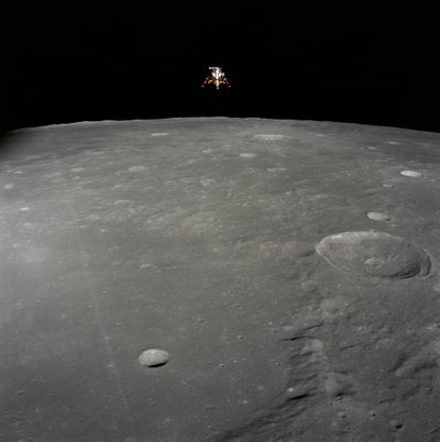 Apollo 12 månmodul Orädd landning på månens yta i stormarnas hav av Unbekannt