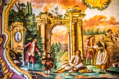 Arcadia Room med fresker av Domenico Carella, Palazzo Ducale, Martina Franca, Apulien, Martina Franca, Apulien, Italien, Europa (foto) av Unbekannter Künstler