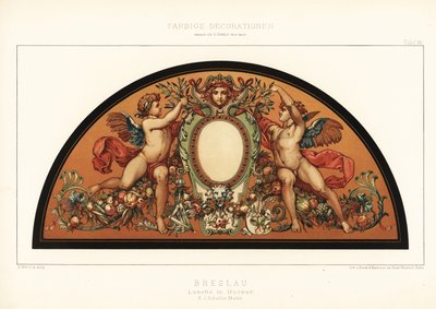 Art nouveau-skärm i Wroclaw Museum, Polen, 1890 (Chromolithograph) av Unbekannter Künstler