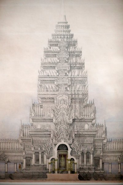 Asian Civilizations Museum, Angkor, Utforska Kambodjas heliga stad, Framifrån av de tre första inhägnaderna av ANgkor wat, Louis Delaporte, Kambodja av Unbekannt